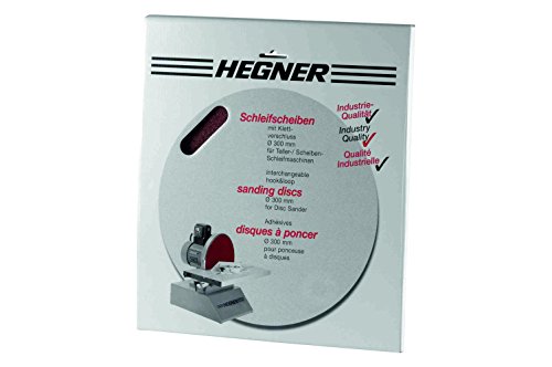 Hegner 6420006 Set of 5 Wood Sanding Discs with a diameter of 300 mm 320 Grit Hook and loop fastenin (Old Version)