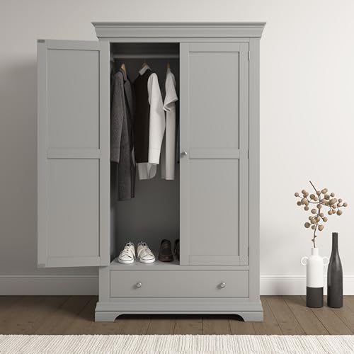 Seconique Bordeaux 2 Door Wardrobe in Pebble Grey