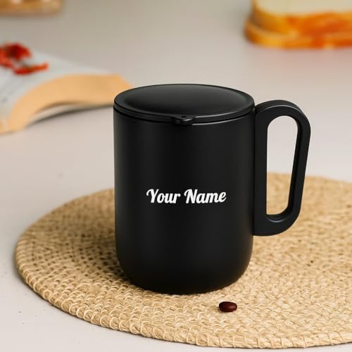 Image of Giftana 5 in 1 Personalized Diary and Pen with Bottle 500ml, Coffee Mug 180ml with Keychain Gift for Men Women, Customized Employee Welcome Kit Gifting Items, Corporate Gift for Employee (Black)