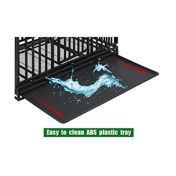 BestPet Heavy Duty Dog Crate for Large Dogs,48 Inch Metal Dog Kennel Outdoor Double-Door Pet Dog Cages with Divider Panel &,Plastic Tray & Locks Design,Black BestPet Heavy Duty Dog Crate for Large Dogs,48 Inch Metal Dog Kennel Outdoor Double-Door Pet Dog Cages with Divider Panel &,Plastic Tray & Locks Design,Black