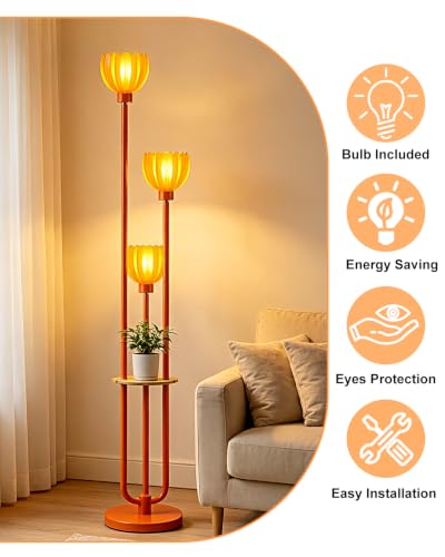 Image of Lightdot Globe Floor Lamp with LED Bulbs Included, Dimmable Floor Lamps,Unique Modern Standing Tall Lamp for Bedroom Living Room /Sofa Beside /Corner Decor-Gold