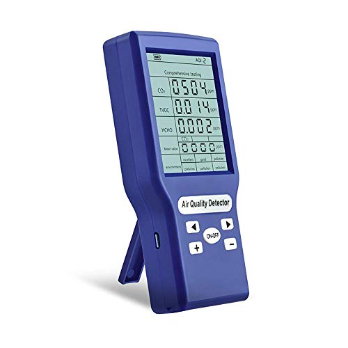 Monitor de calidad del aire, TOPQSC Detector de calidad del aire interior multifuncional Pruebas precisas Detector de formaldehído PM2.5 HCHO Con soporte