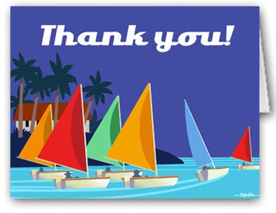 Stonehouse Collection | Sailboat Note Cards | Thank You Nautical Card |10 Boxed Note Cards & Envelopes (Standard)