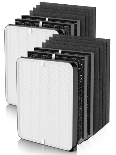 Image of 3500 Replacement Filter Compatible with Air Doctor 3000, 3500 & 3500i Air Purifiers - 2 High-Efficiency Filter, 4 Carbon /VOC Filters, and 8 Pre-Filters - Compare to Part # ADF3001, ADF3002 & ADF3003