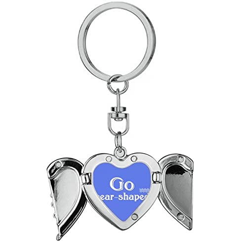 no/no Interesting Catchword Pear Shaped Heart Angel Wing Key Chain Holder