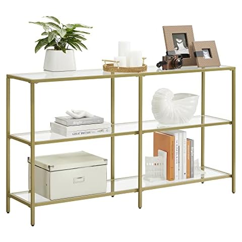 VASAGLE Console Sofa Table with 3 Shelves Cover