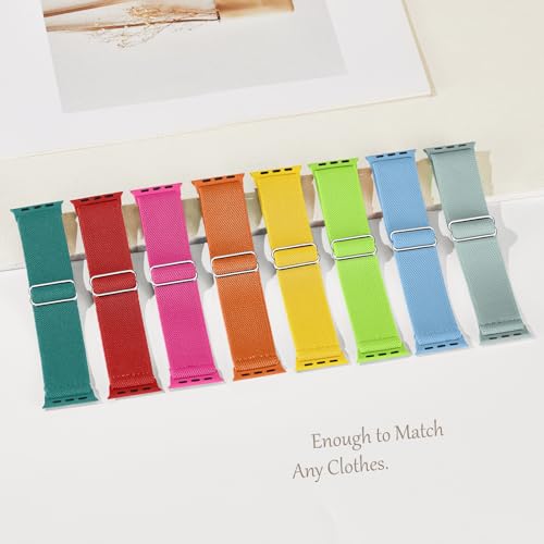 Image of 8 Pack Stretchy Solo Loop Band Compatible with Apple Watch Bands Women Men