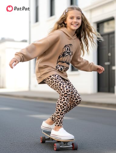 Image of PATPAT Girls 2 Piece Outfits Long Sleeve Hoodie and Leggings Clothing Set Outfits for Girls 4-12Y Fall /Winter Outfits