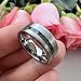 TUTISS 8mm Tungsten Rings for Men Women Genuine Meteorite Chip Inlay Fashion Jewelry Engagement Wedding Promise Band Brushed Finish Comfort Fit Size 10.5