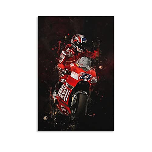 Aleakea Casey Stoner - Stampa su tela, motivo: Moto Racer, vintage, decorazione artistica da parete per casa, camera da letto, soggiorno, 20 x 30 cm
