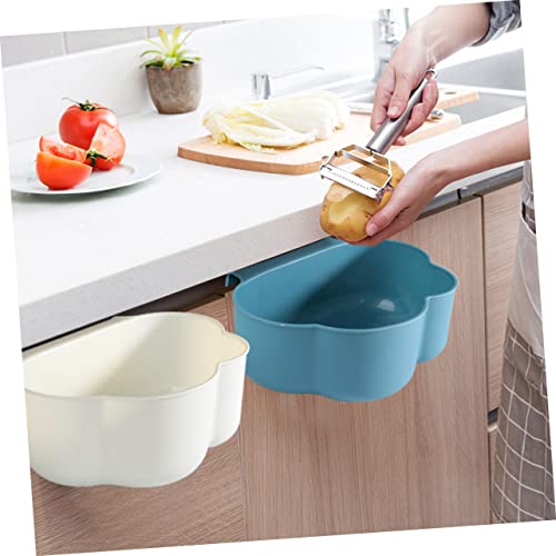 Caneca de basura colgante rectangular de plástico blanco para cocina miniatura 3