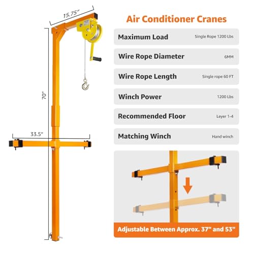 Grue de levage pour climatiseur pour installation extérieure