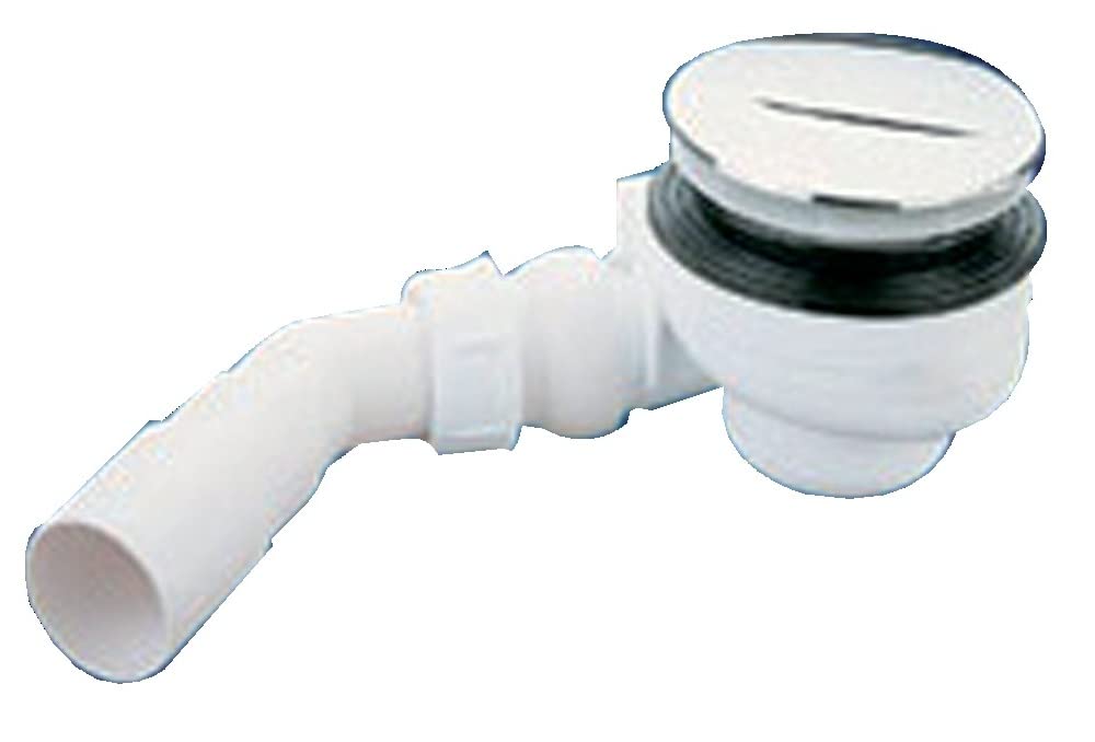 bonde de douche - avec enjoliveur - turboflow - diamètre 90 mm - en plastique - nicoll 205240