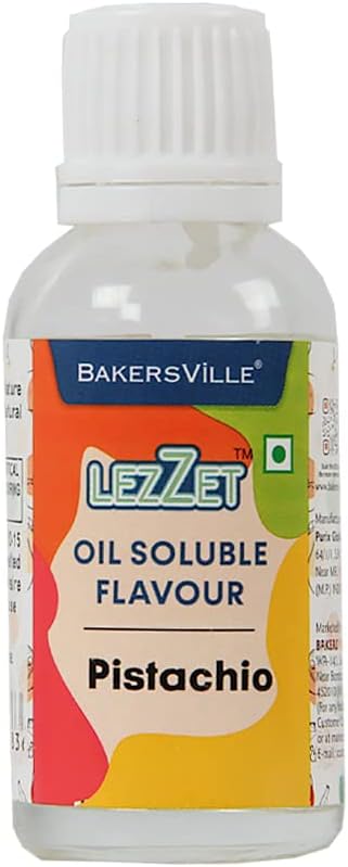Premium Concentrated Oil Soluble Flavour Essence ( Pistachio ) for Chocolate, Cake Making, Candy, Cookies, Ice Creams, Desserts | Water & Oil Soluble | Sugar-Free | 30ml