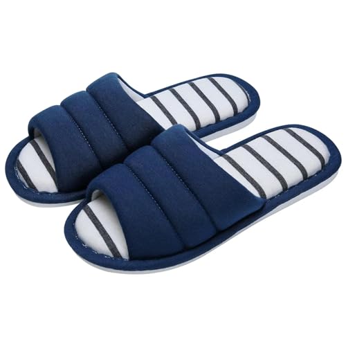 Indoor Soft Slippers For Women Men Open Toe House Slippers Bedroom Slides Breathable Memory Foam Flat Shoes