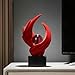 FJS Modern Red Statue Living Room Decor, Abstract Art Table Decor Accents, Resin Sculptures Home Decorations for Table Bookshelf TV Stand Living Room Dining Room Office