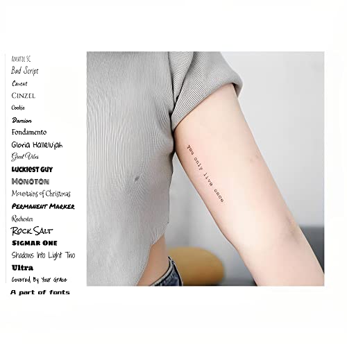 Set Of 4 Fake Tattoos,Love Tattoo,Custom Tattoos Temporary, Möbius Ring,Personalized Waterproof Fake Custom Name Tattoo Body Sticker For Women & Man 2In #TOP3