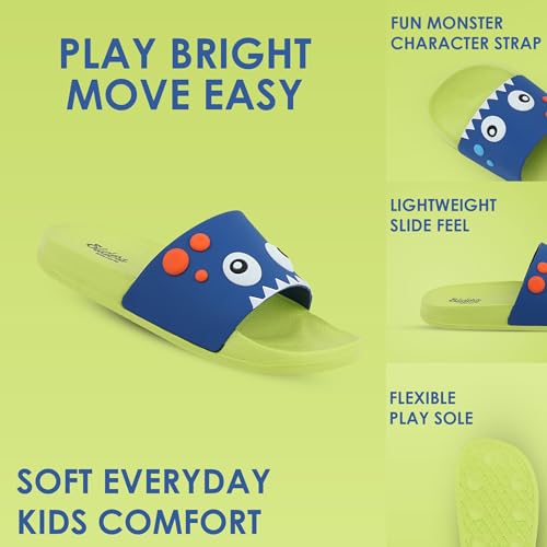 Image of URJO Kids's Sliders /Slippers Lightweight Super Flexible Arch Support Durable Anti Skid & Stylish Dailywear Sliders /Slippers for Boy's & Girl's