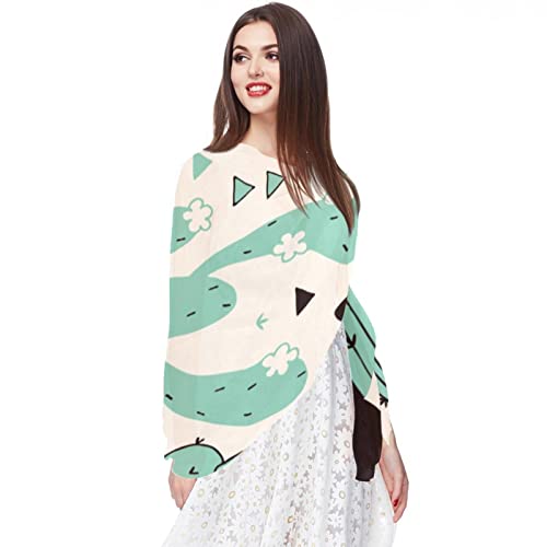 Foulard en mousseline de soie à motif géométrique multicolore - 5