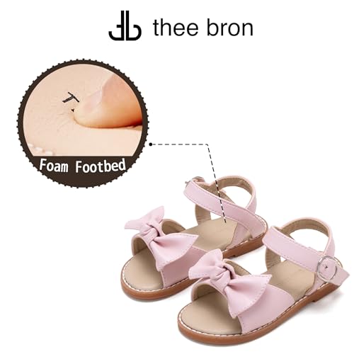 Image of THEE BRON Girls Pink Sandals Toddler Summer Dress Shoes(AA398 Toddler,Pink /7M)