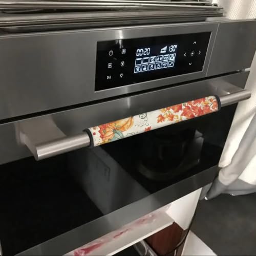 Image of Dreaweet Watercolor Pumpkin and Maple Print Fridge Handle Covers Set of 4
