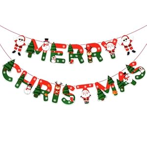 Rozi Decoration Merry Christmas Hanging Banner Decoration for Home, Office, Shop, Showroom, Garden, Lawn Xmas Party Decorations, Merry Christmas Decoration Banner Pack of 1 Set Banner