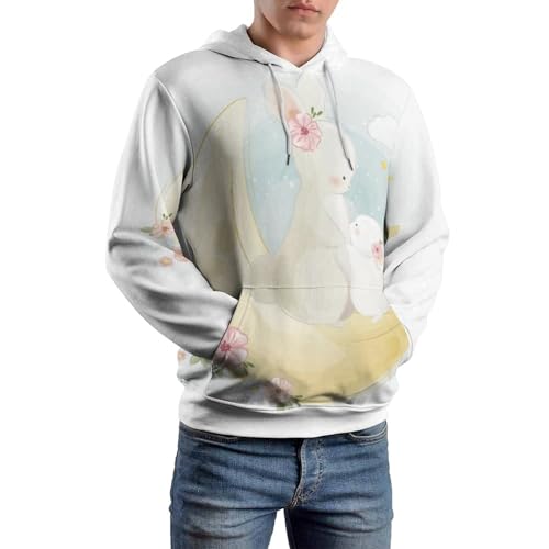 Sweat à capuche lapin de lune UMENG pull décontracté pour vos moments cocooning - 6