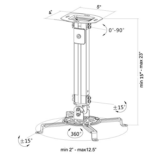 Vivo MOUNT-VP02B Extending Ceiling Projector Mount thumb #6