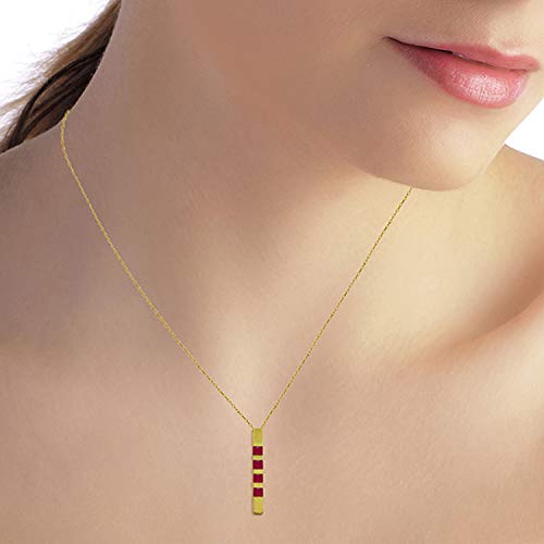 Galaxy Gold Gg 1748Y-16 14K 16 Inch Solid Yellow Gold Necklace Bar 0.35 Ct Ruby thumb #1