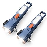 Emergency Car Flashlight with 6 Lighting Modes, Flashlights Emergency Kit Escape Hammer with Seatbelt Cutter & Window Breaker, Zoomable Design,Type-C Rechargeable for Roadside Safety,Camping,Home