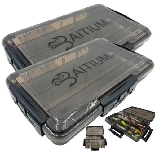 Baitium XTRAseal Waterproof Fishing Tackle Box Organizer, Tackle Boxes With Dividers, Tacklebox for Fishing, 3700 Tackle Trays, Fishing Gear (2 PACK 3700 (Tray Size : 14" x 8.9" x 2.1"))