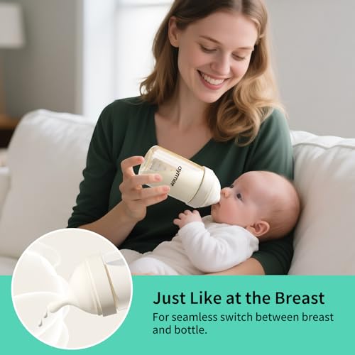 Image of PPSU Natural Baby Bottle with Medium Flow Nipple, Anti-Colic, Wide Neck, Easy to Clean, 3 Months +, 8 oz, 2 Pack
