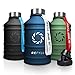 REFYLL Botella de acero inoxidable "HeroFYLL" en 2,2 L, botella de fitness para deporte, gimnasio, a prueba de fugas, robusta, sin BPA, incluye tapa deportiva (azul marino)