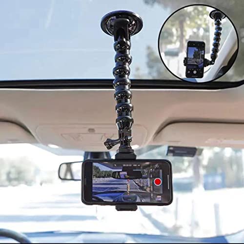 Image of DCZ Universal Phone /Action Camera Mount in Dashboard | Camera Car Windshield Suction Cup Mount | Great for Gopro Hero Xiaomi Yi, Sjcam, Vehicle Video Recorder, All Smartphone