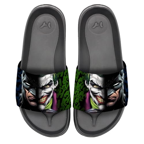 Popfunk Batman Joker Face Off Unisex Adult Slides Adjustable Flip Flop Sandals Officially Licensed Hypd Slydr Switch™