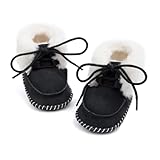 HsdsBebe Baby Ankle Boots Infant Boys Girls Fleece Booties Anti-Slip Rubber Sole Sneakers Toddler Newborn Walking Crib Shoes(HM3421black,3)