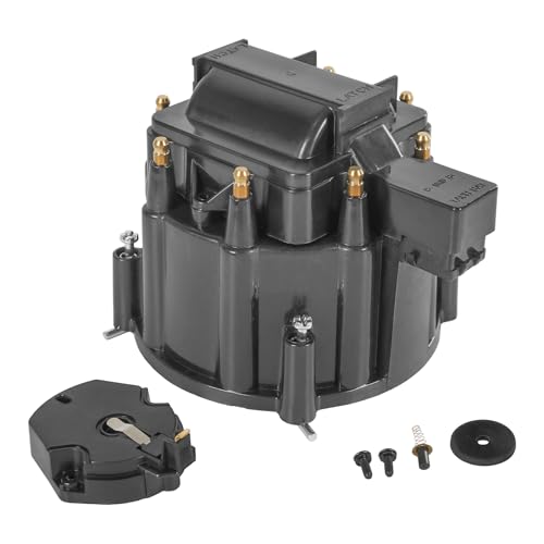 HEI Distributor Cap and Rotor Replacement For K549 SBC 283 305 307 327 350 400 BBC 454 396 427 Black Male Large Distributor Cap Rotor Kit