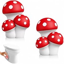 NEEXAN Cute Mushroom Toilet Bolt Cover Decorative Glow in the Dark Toilet Screw Cover Caps, Fun Bathroom Decor Gift, Universal Toilet Bolt Caps