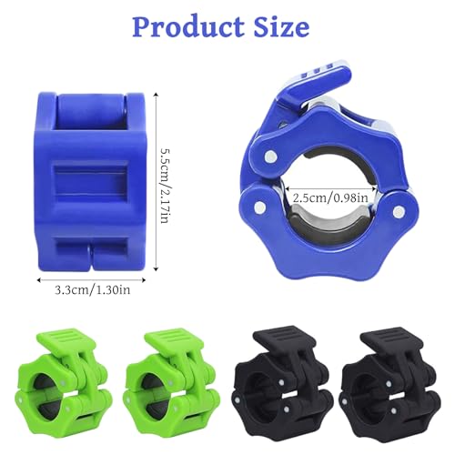 6 PCS Barbell Clips, 1 Inch/2.5CM Weight Clips Barbell Clamps Non-Slip Gym Clips Set Quick Release Locking Bar Collars for Workout Weightlifting Fitness Training - Image 3