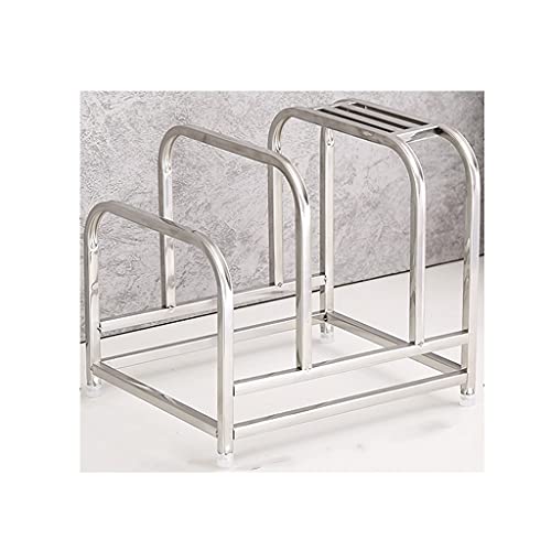 Soporte para Herramientas, Soporte para Cuchillos de Cocina de Acero Inoxidable, Soporte para ollas con Bandeja de Drenaje, Soporte multifunción (Plateado), Soporte para Cuchillos (Color: A