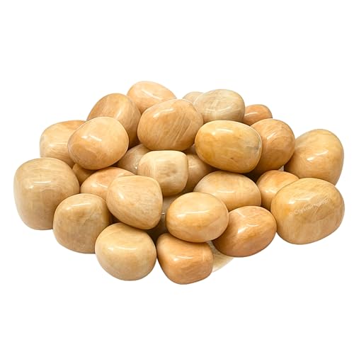 Image of Certified Cream Moonstone Crystal Healing Tumbled Stone, Natural Polished Crystals for DIY Crafts, Manifestation, Meditation, Pooja Feng Shui and Reiki Healing (30 Grams)