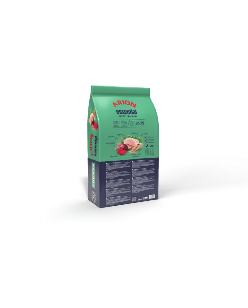 Arion Essential Adult Chicken 18kg – Pienso Completo para Perros Adultos con Pollo y Omega 3 & 6