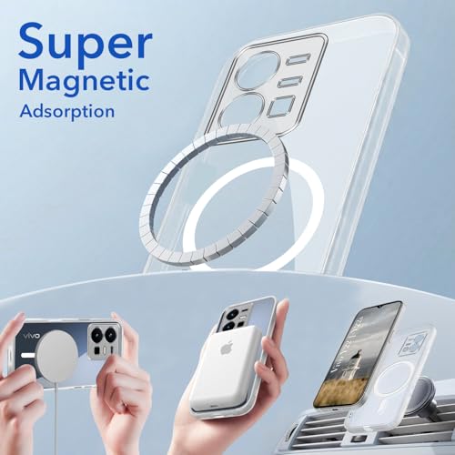 Image of Jkobi Lifetime Anti-Yellow MagSafe Compatible Clear Back Cover Case for Vivo Y22 | Vivo Y22s (Sleek Hard Crystal | Shockproof and Camera Protection)