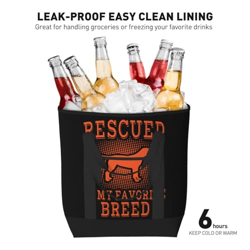 Dog Rescued Is My Favorite Breed Premium Insulated Tote Bag – Heavy-Duty Handles, Perfect For Supermarket Trips, Picnics & Daily Commute 6