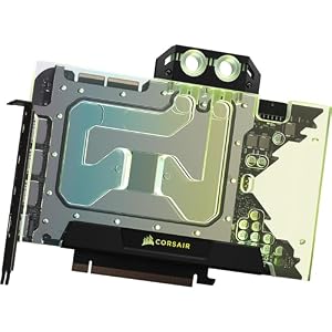 Corsair Hydro X Series XG5 RGB 3090 Ti Founders Edition GPU-Wasserkühler – Für NVIDIA GeForce RTX 3090 Ti FE (Vernickelte Kupferkühlplatte, Oberseite mit Sichtfenster) Schwarz