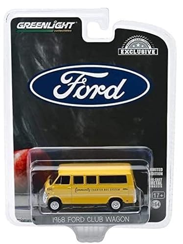 Greenlight 30155 1968 Community Charter Bus System Club Wagon School Bus (Hobby Exclusive) 1:64 Scale Diecast #TOP1