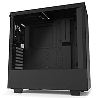 NZXT H510 - CA-H510B-W1 - ATX Mid-Tower PC Gaming Gehäuse - Airflow Optimiert - Seitenteil aus gehärtetem Glas - Front I/O USB-C - Wasserkühlung ready - Schwarz