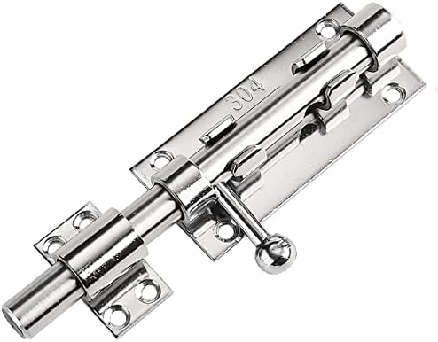 Litensh Acier Inoxydable Loquet Coulissante Serrure Volet Loquet Porte Verrou Portail Pour Abri De Jardin, Salle De Bain, Garage, Fenêtre, Ouverture à Gauche Ouverture Gauche Noir L