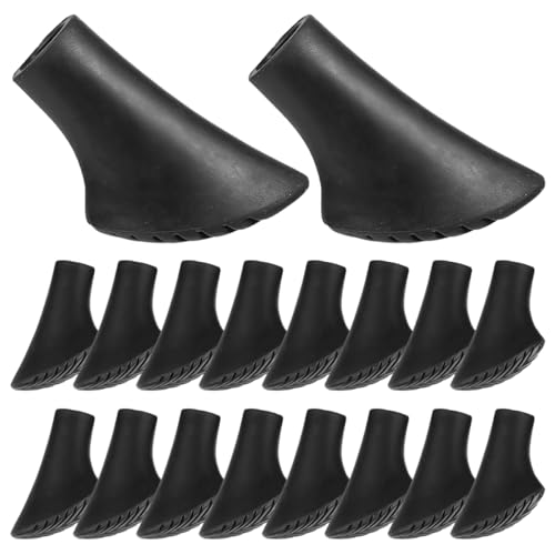 Embouts de canne pour bâton de randonnée noir - Accessoire rechange 20 pièces