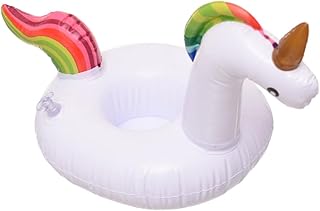 حامل اكواب صغير قابل للنفخ من النيوبرين بتصميم يونيكورن لحمام السباحة- تصميم متعدد الالوان